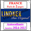 FRANCE - Pack 2014  2015 - Timbres Autocollants (T132/14SA) Lindner