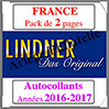 FRANCE - Pack 2016  2017 - Timbres Autocollants (T132/16SA) Lindner