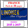 FRANCE - Pack 2018  2019 - Timbres Courants (T132/168 Lindner