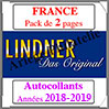 FRANCE - Pack 2018  2019 - Timbres Autocollants (T132/18SA) Lindner