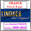 FRANCE - Pack 2009  2016 - Timbres de Service du Conseil de l'Europe (T132RE-2016) Lindner