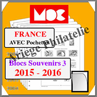FRANCE - Blocs Souvenirs III - Jeu de 2015  2016 - AVEC Pochettes (MC15BS-3 ou 357178)