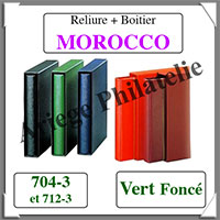 Reliure MOROCCO - VERT Fonc - Reliure AVEC Etui  (704-712-3)