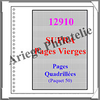 Pages Rgent SUPRA Vierges - Quadrilles  - Paquet de 50 Pages (12910)