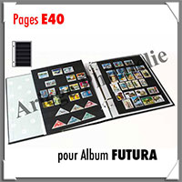 Pages FUTURA Plastique Transparent - E40 - 6 Bandes : 40x230 mm - Paquet de 5 Pages (1631)