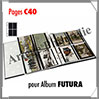 Pages FUTURA Plastique Transparent - C40 - 4 Poches : 113x145 mm - Paquet de 5 Pages (1640) Yvert et Tellier