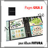 Pages FUTURA Plastique Noir - GIGA 2 - 2 Poches : 145x230 mm - Paquet de 5 Pages (1789) Yvert et Tellier