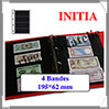 Pages INITIA Plastique Noir - INITIA 4 - 4 Bandes : 195x62 mm - Paquet de 10 Pages (24410) Yvert et Tellier