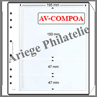 Feuilles AV COMPO A - Feuilles NEUTRES (Paquet de 5) - 3 Bandes Transparentes (AVCOMPOA)