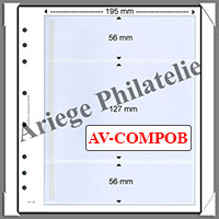 Feuilles AV COMPO B - Feuilles NEUTRES (Paquet de 5) - 3 Bandes Transparentes (AVCOMPOB)