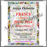 MANCOLISTE des Timbres Courants de FRANCE - 2010  2014