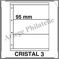 KOSMOS - Feuilles CRISTAL 3 - TRANSPARENTES - 3 Poches : 95*260 mm - Paquet de 5 Feuilles (CRISTAL3)