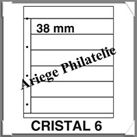 KOSMOS - Feuilles CRISTAL 6 - TRANSPARENTES - 6 Bandes : 38*260 mm - Paquet de 5 Feuilles (CRISTAL6)