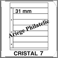 KOSMOS - Feuilles CRISTAL 7 - TRANSPARENTES - 7 Bandes : 31*260 mm - Paquet de 5 Feuilles (CRISTAL7)