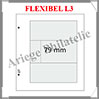 FLEXIBEL - Feuilles L 3 - 3 Poches TRANSPARENTES : 79*190 mm - Paquet de 5 Feuilles (FLEXIBEL L3) Davo