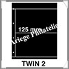 KOSMOS - Feuilles TWIN 2 - NOIRE - 2 Poches : 125*260 mm - Paquet de 5 Feuilles (TWIN 2) Davo