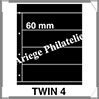 KOSMOS - Feuilles TWIN 4 - NOIRE - 4  Bandes : 60*260 mm - Paquet de 5 Feuilles (TWIN 4) Davo