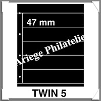 KOSMOS - Feuilles TWIN 5 - NOIRE - 5  Bandes : 47*260 mm - Paquet de 5 Feuilles (TWIN 5)