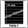 KOSMOS - Feuilles TWIN 7 - NOIRE - 7  Bandes : 31*260 mm - Paquet de 5 Feuilles (TWIN 7) Davo