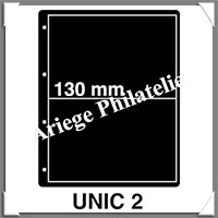 KOSMOS - Feuilles UNIC 2 - NOIRE - 2 Poches : 130*260 mm - Paquet de 5 Feuilles (UNIC 2)