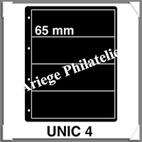 KOSMOS - Feuilles UNIC 4 - NOIRE - 4 Bandes : 65*260 mm - Paquet de 5 Feuilles (UNIC 4)