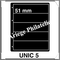 KOSMOS - Feuilles UNIC 5 - NOIRE - 5 Bandes : 51*260 mm - Paquet de 5 Feuilles (UNIC 5)