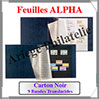 Feuille ALPHA - Carton NOIR - 9 Bandes Rhodod (329910 ou ALPHAS9) Leuchtturm