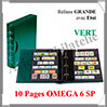 Reliure GRANDE Classic + Etui - VERT - Acvec 10 Pages OMEGA 6 SP (348043 ou CLGRSETOM6SP-G) Leuchtturm