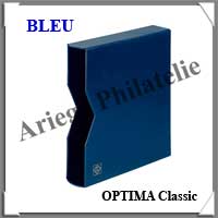 Album OPTIMA Classic avec ETUI - BLEU ROI - 10 Feuilles OPTIMA M assorties - Pour Monnaies (321845  ou CLASMKABL)