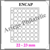 Pages GRANDE ENCAP - 48 Cases - CAPSULES de 22  23 mm - Set de 2 Pages Transparentes (343208 ou ENCAP22-23)