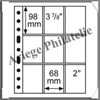 Feuilles GRANDE 3x3C - TRANSPARENTES - 9 Cases (323456 ou GRANDE3/3C)