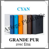 Reliure GRANDE PUR - AVEC Etui assorti - CYAN -  Reliure 1er Prix (359531 ou GRPURSETC)