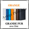 Reliure GRANDE PUR - AVEC Etui assorti - ORANGE -  Reliure 1er Prix (359530 ou GRPURSETNO) Leuchtturm