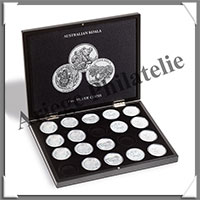 COFFRET NOIR - 1 Etage - 20 Cases Circulaires de 45,4 mm - Monnaies 20 KOALA Argent (347920 ou HMK20KKOALA)