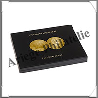 COFFRET NOIR - 1 Etage - 30 Cases Circulaires de 35 mm - Monnaies MAPLE LEAF en OR sous Capsules (365159 ou HMK30KMAPLE)