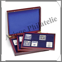 COFFRET ACAJOU - 3 Etages - 24 Cases Rectangulaires de 63x85 mm - Pour SLABS (309278 ou HMK3T24USK)