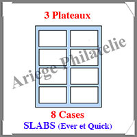 COFFRET ACAJOU - 3 Etages - 24 Cases Rectangulaires de 63x85 mm - Pour SLABS (309278 ou HMK3T24USK)