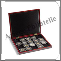 COFFRET ACAJOU - 1 Etage - 20 Cases Carres de 50x50 mm - Pour QUADRUM ou Etuis (341012 ou HMKQUAD20S)