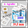 CADRES MONNAIES  Agrafer - 39,5 mm - Boite de 1000 (342124 ou KR39,5/1000) Leuchtturm