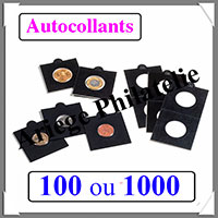 CADRES MONNAIES NOIR Autocollants - 20 mm - Boite de 100 (361061 ou KRS20S/100)