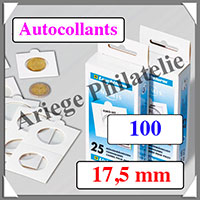 CADRES MONNAIES Autocollants - 17,5 mm - Boite de 100 (337834 ou KRS17,5/100)