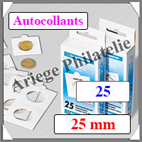 CADRES MONNAIES Autocollants - 25 mm - Boite de 25 (334957 ou KRS25)