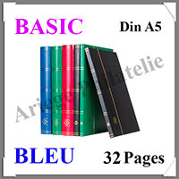 Classeur BASIC - 32 Pages NOIRES -  DIN A5 - BLEU (339365 ou LS2-16-BL)