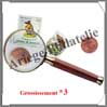 LOUPE  MANCHE ROSEWOOD - Grossissement x3 - Lentille 50 mm (305535 ou LU11 ou ROSEWOOD50) Leuchtturm