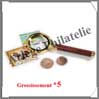 LOUPE  MANCHE - Grossissement x5 - Lentille 30 mm (314752 ou LU14 ou ROSEWOOD 30) Leuchtturm