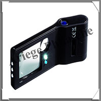 LOUPE de POCHE - 6 en 1 - Grossissement x3 et x10 - 3 Leds + UV + Microscope x15 (344177 ou LU176LED)