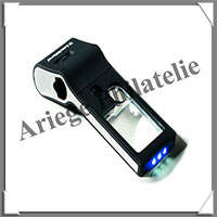 LOUPE de POCHE - 6 en 1 - Grossissement x3 et x10 - 3 Leds + UV + Microscope x15 (344177 ou LU176LED)