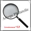 LOUPE  MANCHE - Grossissement x2,5 - Lentille 90 mm (321182 ou LU3) Leuchtturm