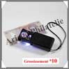 LOUPE de POCHE Rtractable - 1 LED + UV - Grossissement x10 et 30 - Lentille 21 mm (338880 ou LU31LED) Leuchtturm