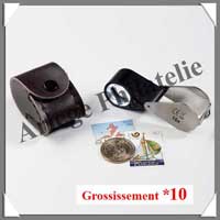 LOUPE de PRECISION - 6 LED + UV - Grossissement x10  - Lentille 17 mm (338881 ou LU32LED)